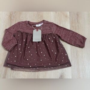 Zara Baby Maroon Star Print Top